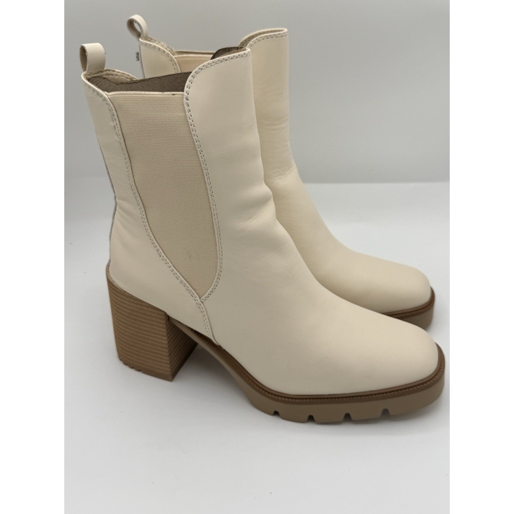 Sam Edelman Rollins Ivory Leather Pull-On Ankle Bootie Women 11M 12795L2100 - Picture 2 of 6